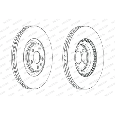 Imagen de FERODO PREMIER DDF1987C 1 Disco de freno 356 34 5 ventilado revestido sin tornillos AUDI: A6 C7 Avant, A8 D4, A7 Sportback