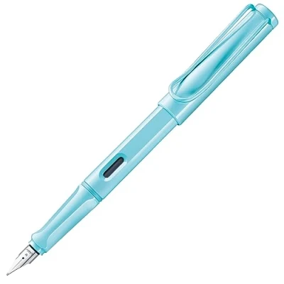 Imagen de Lamy safari aquasky Pluma estilográfica con empuñadura ergonómica y plumín de acero pulido en tamaño EF ideal para cualquier escritura caligrafía incluye cartucho T 10 azul Diestro