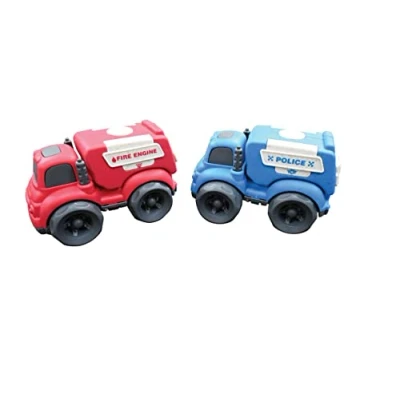 Imagen de Lexibook Conjunto de Coches pequeños Fabricado en Parte con Fibras Trigo Policía y Bombero para niños