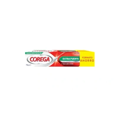 Imagen de Corega Crema Fijadora Para Prótesis Dentales Extra Fuerte, Durante Todo el Día, Sabor a Menta Fresca, 70 g