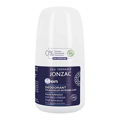 Imagen de Eau Thermale Jonzac Desodorante frescura intensa 24h Desodorantes de alta tolerancia Todos los tipos pieles, incluso sensibles, certificado Bio Cosmos Organic Botella roll on 50 ml