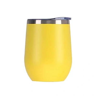 Imagen de Gtell 12oz Copas de Vino sin Tallo con Tapa, Doble Pared Aislante, Vaso Viaje, Vino, café, Bebidas, champán, cócteles,
