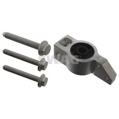 Imagen de SWAG 30 94 5892 Silentblock Brazo de Suspension con material fijación Eje delantero, derecha, debajo, posterior Aluminio Rodamiento caucho metal
