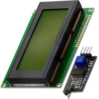 Imagen de AZDelivery HD44780 2004 LCD Display Bundle Verde 4x20 con Caracteres Negros Interfaz I2C Compatible Arduino y Raspberry Pi E Book Incluido!