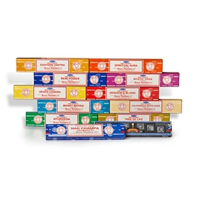 Imagen de Satya VCINC1000 Paquete de Incienso Variado, Juego B (15 g, 12 Paquetes)