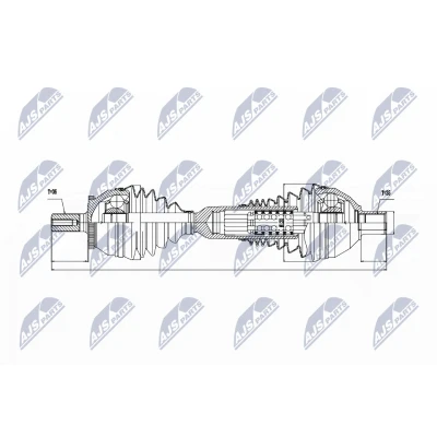 Imagen de NTY NPW VV 047 Árbol de transmisión Eje delantero, izquierda VOLVO: XC90 I
