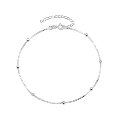 Imagen de Amberta Tobillera Plata de Ley 925 para Mujer Pulsera Italiana Joyas Verano: Pie Cuentas