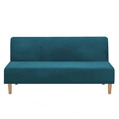Imagen de Mingfuxin Fundas De Sofá Cama Sin Brazos, Funda Futón Terciopelo Elástico para Plegables Suaves, Gruesas Y Acogedoras