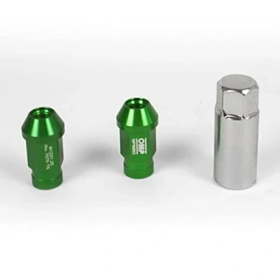 Imagen de OMP SPEED Set 20 Tuercas de Rueda con Métrica M14 x 1.25, Llave 19 Largo Roscado 40 mm, color Verde Aluminio 7075