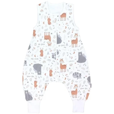 Imagen de TupTam Saco de Dormir Bebé con Piernas Verano 0.5 TOG, Algodón OEKO TEX, Ciervo Conejo Oso Mapache Gris Beige, 116 122