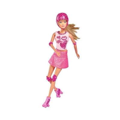 Imagen de Simba 105733268 Steffi Love Glitter Skates, muñeca de Juguete con Traje Patinaje Brillante, Protector y Casco, Patines 2 en 1 Become High Heels, 29 cm, a Partir 3 años