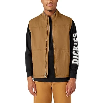 Imagen de Dickies Hombre, Chaleco en tejido duck con forro sherpa, MARRON PATO, XL