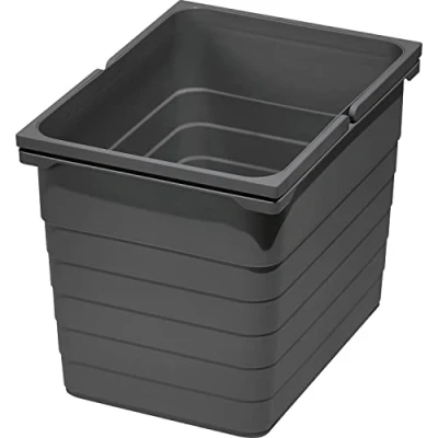 Imagen de NINKA Cubo de basura plástico, 17 litros, con asas, color gris oscuro