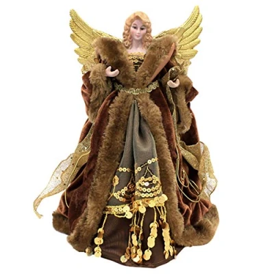 Imagen de The Christmas Workshop 81840 Figura de 30,48 cm ángel Tradicional para Parte Superior árbol Navidad, Cobre