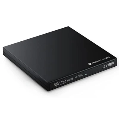 Imagen de techPulse USB 3.0 C UHD 4K 3D BDXL Externa Unidad BLU Ray Grabadora Lector Súper Slim Escritor Portátil Quemador BD DVD CD ODD Superdrive ROM