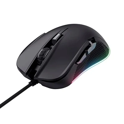 Imagen de Ratón gaming Trust GXT 922 Ybar, Con cable, 200 7200 ppp, 6 Botones, Iluminación LED RGB, Negro