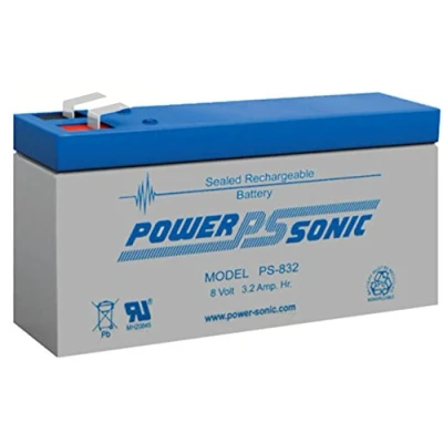 Imagen de Batería de plomo Power Sonic PS 832 ps832 8 V 3,2 Ah Rechargeable Sealed Lead Acid (SLA) battery /plomo AGM