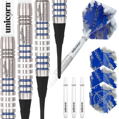 Imagen de Unicorn Star Gary Anderson Soft Tip Dardos, Hombre, Plata, Size 19G