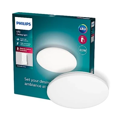 Imagen de Philips Plafón LED de Techo Izso, 40W, 4200 Lúmens, Luz Blanca, Regulable Cálida a Fría, 47 cm Diámetro