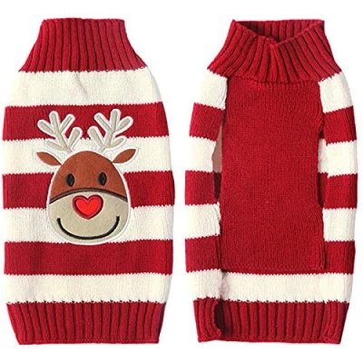 Imagen de Navidad Mascotas Suéter, Disfraz de Punto Perro, Estilo Navideño Perro Mascota Jersey, Jersey para Cachorro, Invierno Nieve Lana del Perrito Traje Caliente Ropa Abrigo(M)