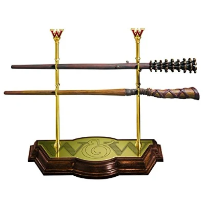 Imagen de The Noble Collection Colección de varitas Weasley Harry Potter con Soporte exhibición, Resina Fred &amp; George 17 Pulgadas Juego película Licencia Oficial