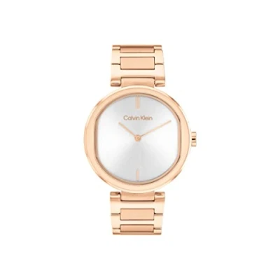Imagen de Calvin Klein Reloj Analógico de Cuarzo para Mujer con Correa en Acero Inoxidable Color Oro Rosado 25200253