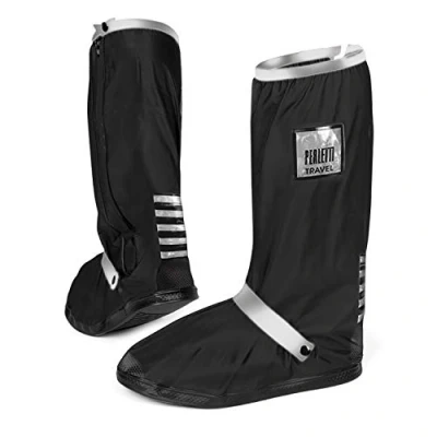 Imagen de PERLETTI Cubre Zapatos Impermeable Lluvia Hombre Mujer Cubrezapatos Protector de Zapatillas Impermeables Negro Calzado Cubrebotas Nieve PVC Anti Barro Reutilizables (M 40/42, Plateado)