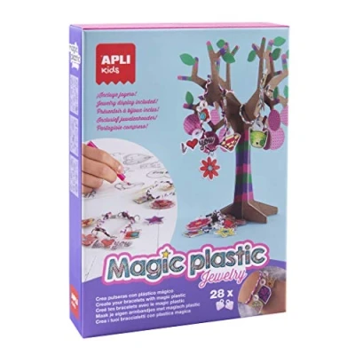Imagen de APLI Kids 15261 Magic Plastic Joyas, Crea tus joyas con plástico mágico