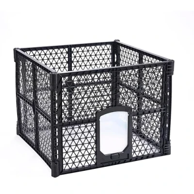 Imagen de Lanco Parque de 4 Paneles Plástico con Puerta. Facil Montaje y Traslado. Resistente. para Interiores Exteriores. Medidas: 90 x 67 cm.