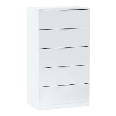 Imagen de Habitdesign Comoda 5 Cajones, Sinfonier, Modelo Alaya, Acabado en Color Blanco Artik, Medidas: 60 cm (Ancho) x 110 (Alto) 40 (Fondo)