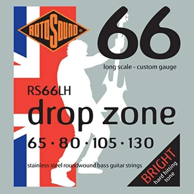 Imagen de Rotosound cuerdas para Bajo Eléctrico SWING 66 Stainless SETS 4 RS66LH DROPZONE Custom 65 130