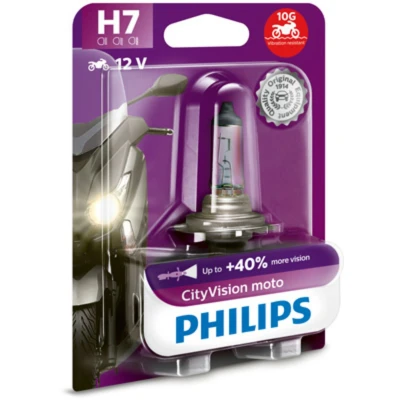 Imagen de Lámpara incandescente halógena PHILIPS H7 CityVision Moto 12V, 55W