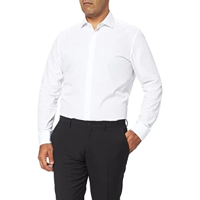 Imagen de Seidensticker Popelina de manga larga ajustada Camisa Hombre, Blanco A2, 44