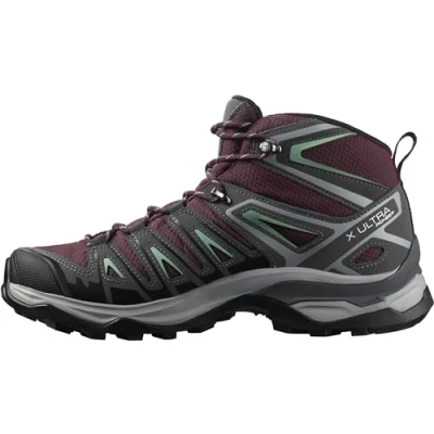 Imagen de Salomon X Ultra Pioneer Mid Gore Tex Zapatillas Impermeables de Senderismo para Mujer, Cualquier clima, Sujeción del pie segura, Estabilidad y amortiguación, Wine Tasting, 40