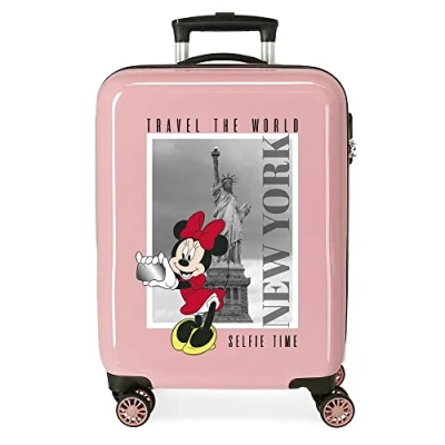Imagen de Disney Mickey y Minnie Travel the World New York Maleta de cabina Nude 38x55x20 cms Rígida ABS Cierre combinación lateral 34L 2 kgs 4 Ruedas dobles equipaje mano