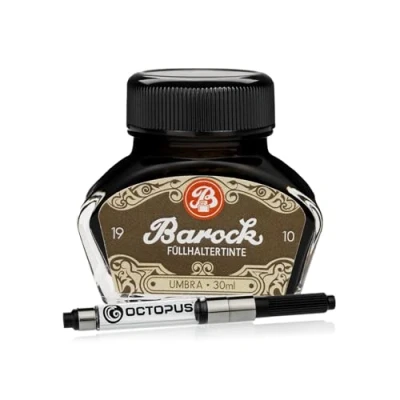 Imagen de Barock 1910 Tinta para pluma estilográfica Umbra con convertidor, 30 ml, color marrón