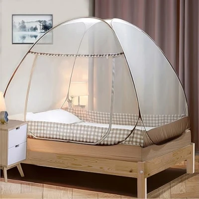 Imagen de Mosquitera para Cama, Digead Plegable Tienda, Portátil Mosquito Cortina, Tienda Emergente de Viaje/Hogar/Bebés 1.0M Marrón