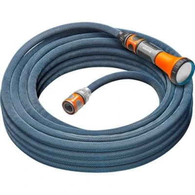 Imagen de Gardena Liano Xtreme 1/2 pulgadas, set 15m: manguera de jardín ultra robusta tejido, para grifos agua interiores, interna PVC, ligera, resistente a la climatología (18465 20)