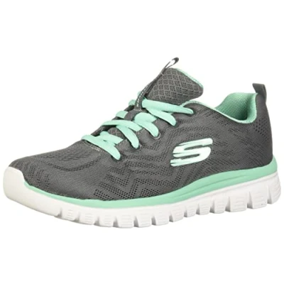 Imagen de Skechers Wide Fit Graceful Zapatillas, Mujer, Talla: 36, Charcoal/green Zapatos