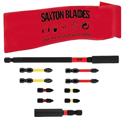 Imagen de Saxton MIB10PC Juego de 10 puntas magnéticas y brocas PH2 PZ2 para Dewalt Milwaukee