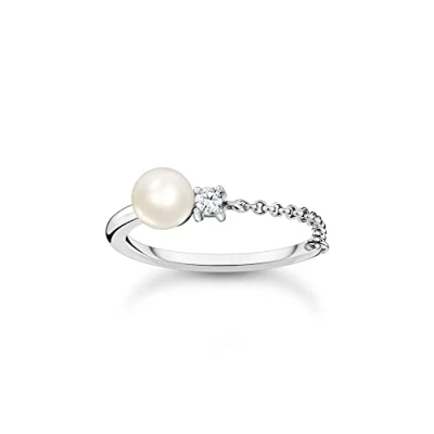 Imagen de Thomas Sabo Anillo Perla con Piedra Plata de Ley 925 TR2369 167 14 56