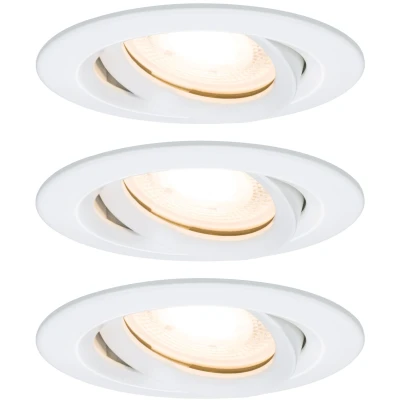 Imagen de Paulmann 92898 Luminaria empotrable LED Nova, foco redondo, IP65 resistente a chorros de agua, juego completo 3 uds., 7 W, incl. lámpara GU10, blanco, orientable