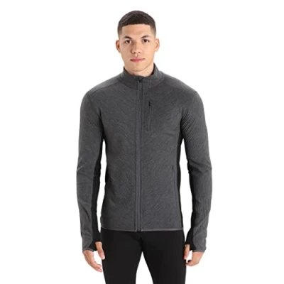 Imagen de Icebreaker Merino Descender LS ZIP Forro polar, Hombre, Talla: Medium, Black