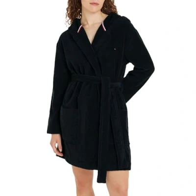 Imagen de Tommy Hilfiger Bathrobe UW0UW04155 Batas de Baño, Azul (Desert Sky), L para Mujer