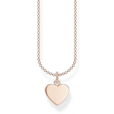 Imagen de Thomas Sabo Collar para mujer de plata ley 925, diseño corazón, color oro rosa, 38 45 cm longitud