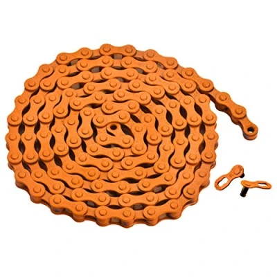 Imagen de Cadena de bicicleta una sola velocidad (naranja, 1/2&quot; x 1/8&quot;, 116 eslabones)