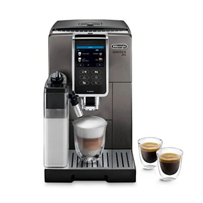 Imagen de De&#039;Longhi Dinamica Plus, Máquina Automática de Café en Grano, Cappuccino con LatteCrema System, Espresso, ECAM372.95.TB, Titanio/Negro