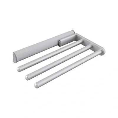 Imagen de OBF 042347 Grimme Eris Toallero extensible (3 brazos) para cocina, ET 465 mm, aluminio anodizado natural, Länge 443 mm