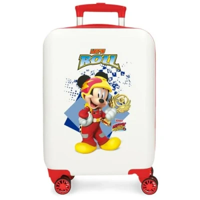 Imagen de Joumma Disney Mickey &amp; Minnie Joy Maleta de Cabina Blanco 33x50x20 cms Rígida ABS Cierre combinación Lateral 28,4L 2 kgs 4 Ruedas Dobles Equipaje Mano