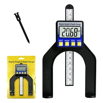 Imagen de RUIZHI Medidor de Profundidad Digital Altura 0 80mm Herramienta Medición Carpintero Madera y Maquinaria